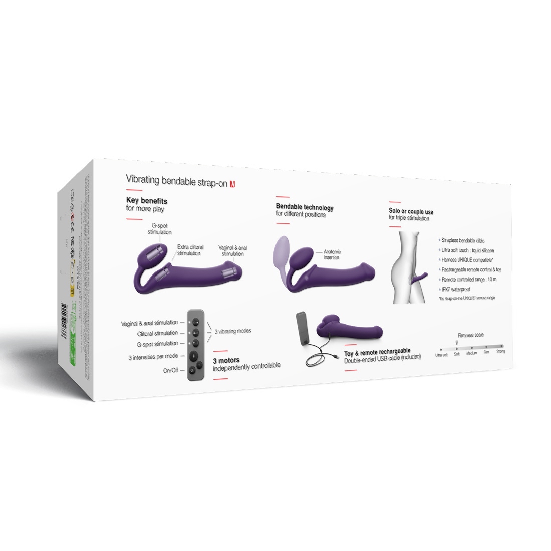 Strap-On-Me Vibrating Bendable Strap-on wibrujący strap-on sterowany pilotem M