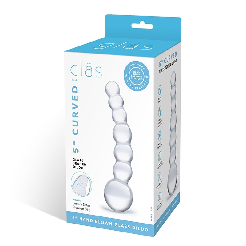 Gläs 5” Curved szklane dildo