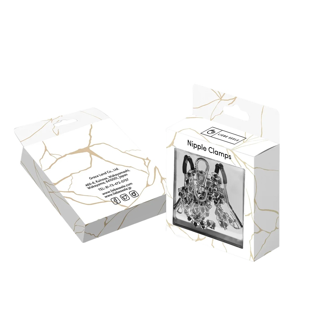 Liebe Seele Black Beads zaciski na sutki z łańcuszkiem