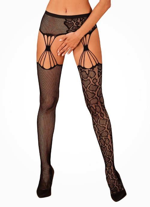 Obsessive garter stockings czarne (S821)