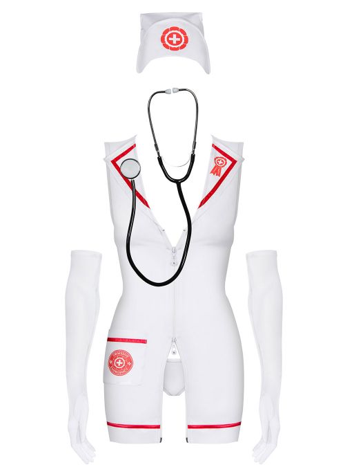 Obsessive kostium pielęgniarki biało-czerwony (Emergency)