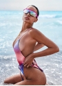 Obsessive jednoczęściowy kostium kąpielowy niebiesko-różowy (Rionella)