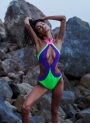 Obsessive jednoczęściowy kostium kąpielowy neonowy (Playa Norte)