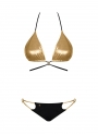 Obsessive dwuczęściowy kostium kąpielowy czarno-złoty (Goldivia)