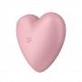 Satisfyer Cutie Heart bezdotykowo-wibrujący masażer łechtaczki 2 w 1 pudrowy róż