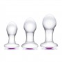 Gläs Bling Bling Set zestaw szklanych korków analnych z kryształkiem fioletowo-bezbarwny