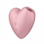 Satisfyer Cutie Heart bezdotykowo-wibrujący masażer łechtaczki 2 w 1 pudrowy róż