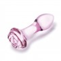 Gläs Rosebud Set zestaw szklanych korków analnych w kształcie róży różowy