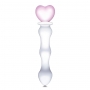 Gläs Sweetheart szklane dildo w kształcie serca różowo-bezbarwne