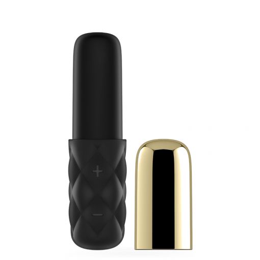 Satisfyer Lovely Honey miniwibrator w kształcie szminki czarno-złoty