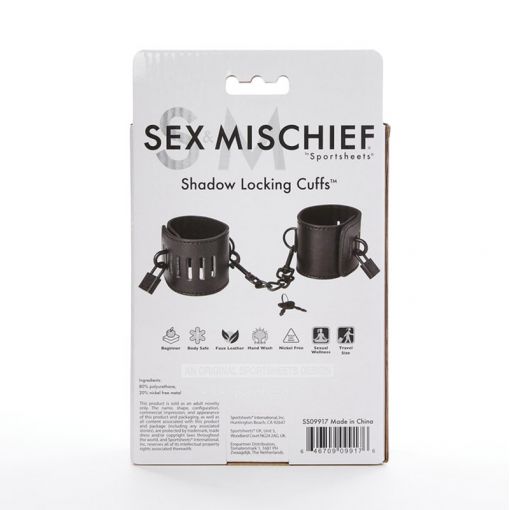 Sex&Mischief Shadow kajdanki zamykane na kłódkę czarne