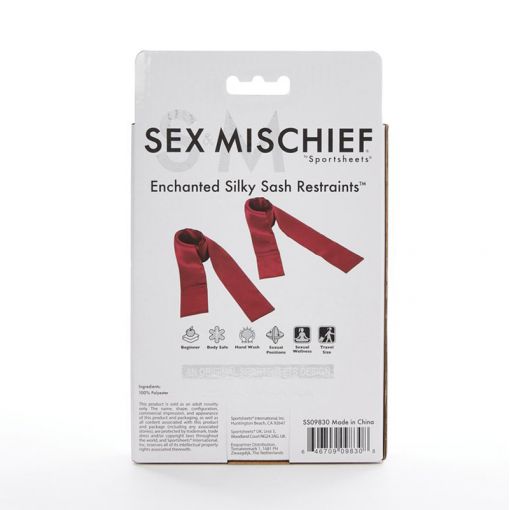 Sex&Mischief Enchanted satynowe szarfy do krępowania rubinowe