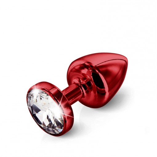 Diogol Anni korek analny z kryształkiem Swarovskiego czerwony 30 mm