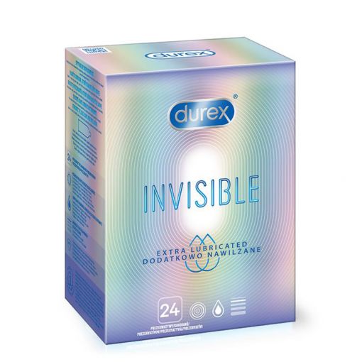 Durex Invisible najcieńsze prezerwatywy dodatkowo nawilżane 24 szt.