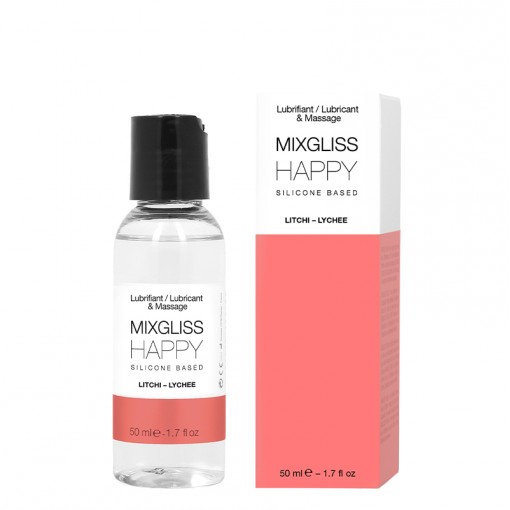 Mixgliss Happy 2w1 silikonowy lubrykant i żel do masażu liczi 50 ml