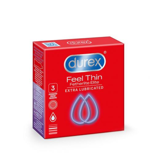 Durex Feel Thin ultracienkie dodatkowo nawilżane prezerwatywy 3 szt.