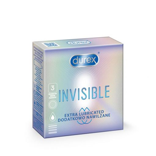 Durex Invisible najcieńsze prezerwatywy dodatkowo nawilżane 3 szt.