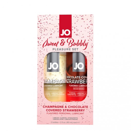System JO Sweet & Bubbly prezentowy zestaw smakowych lubrykantów 2 x 60 ml