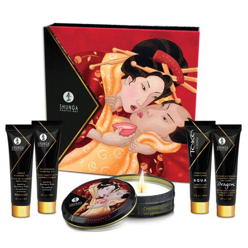 Shunga Geisha's Secrets prezentowy zestaw kosmetyków do gry wstępnej szampan z truskawkami