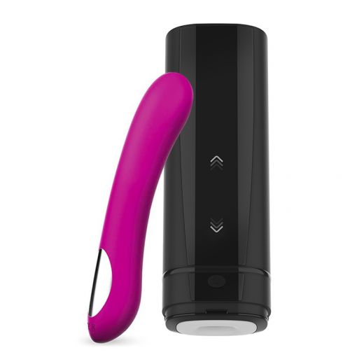 Kiiroo Onyx+ Pearl 2 zestaw zabawek erotycznych dla par do wirtualnego seksu na odległość czarno-purpurowy