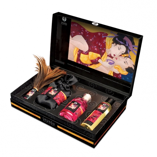 Shunga Tenderness & Passion Collection zestaw kosmetyków do gry wstępnej szampan z truskawkami
