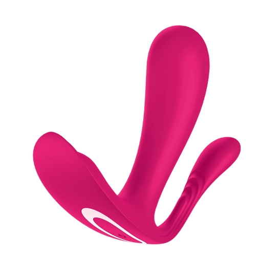 Satisfyer Top Secret + wibrator króliczek z końcówką analną sterowany telefonem neonowy różowy