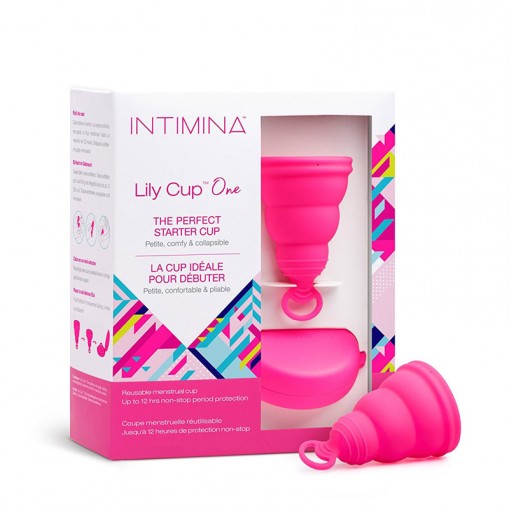 Intimina Lily Cup One składany kubeczek menstruacyjny dla początkujących neonowy róż