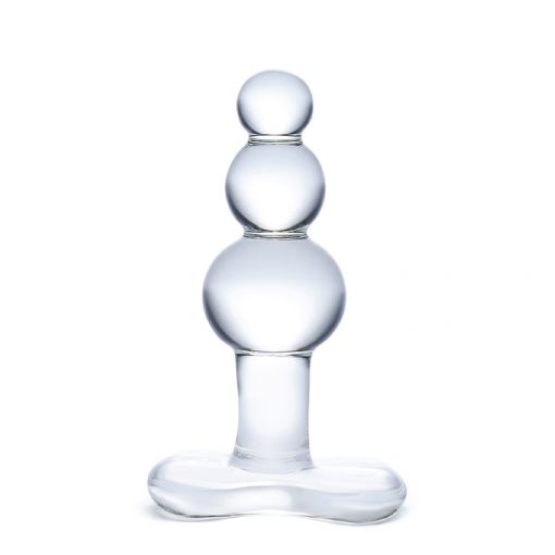 Gläs 4” Beaded szklany korek analny bezbarwny