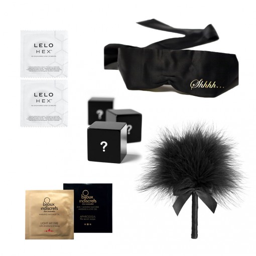 Bijoux Indiscrets Intimacy Kit prezentowy zestaw kosmetyków i akcesoriów do gry wstępnej złoty