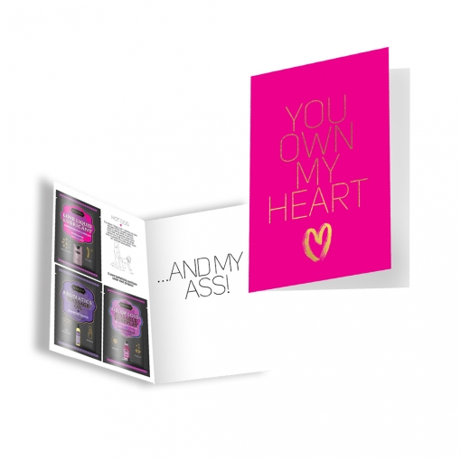 Kama Sutra Naughty Notes prezentowa kartka z kosmetykami do gry wstępnej różowa 3 x 3 ml