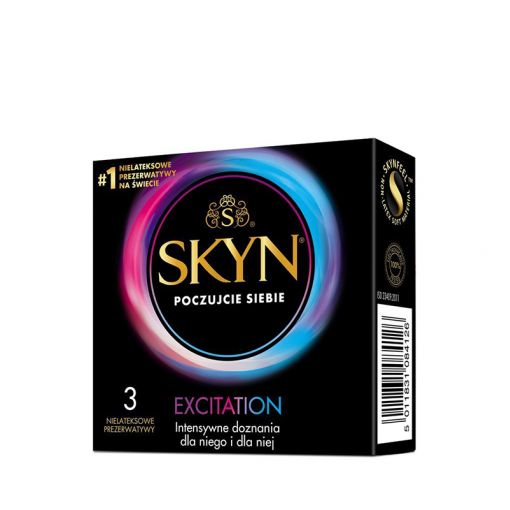 SKYN Excitation nielateksowe prezerwatywy z wypustkami i żelem chłodzącym 3 szt.
