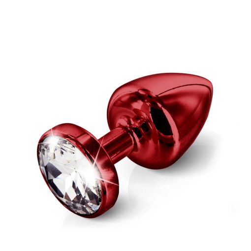 Diogol Anni korek analny z kryształkiem Swarovskiego czerwony 35 mm