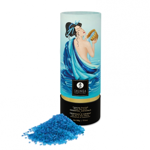 Shunga Oriental Crystals sól do kąpieli z afrodyzjakami organiczna niebieska – bryza oceanu - 500 g