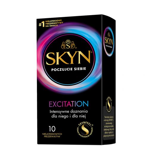 SKYN Excitation nielateksowe prezerwatywy z wypustkami i żelem chłodzącym 10 szt.