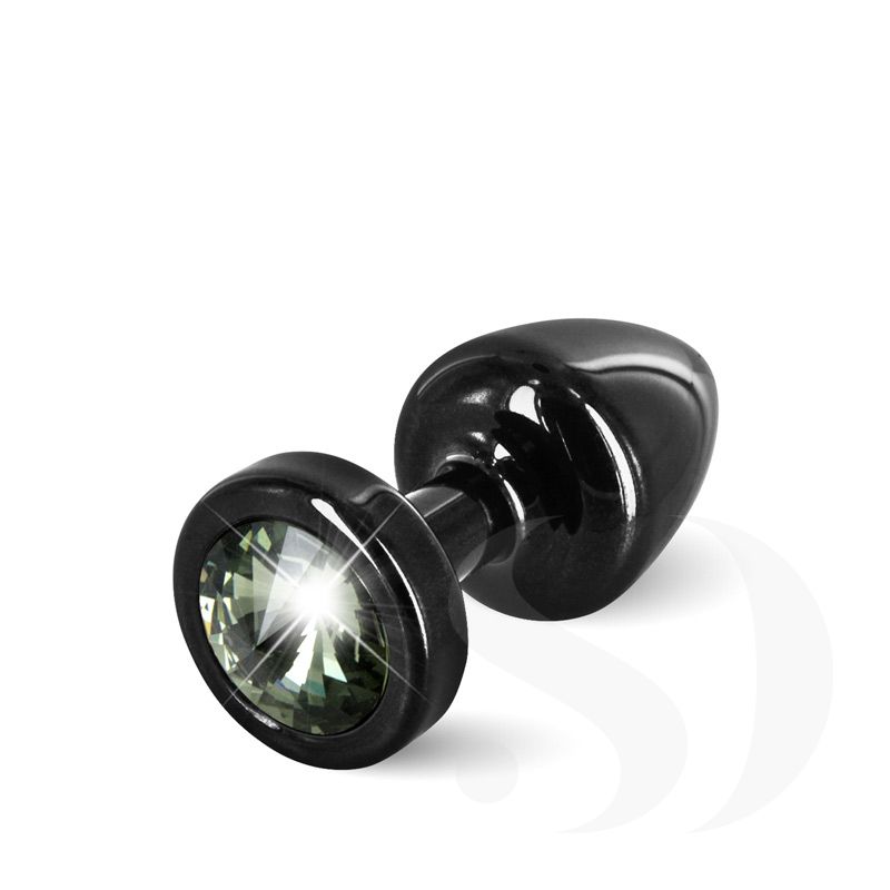 Diogol Anni korek analny z kryształkiem Swarovskiego czarno-czarny 25 mm