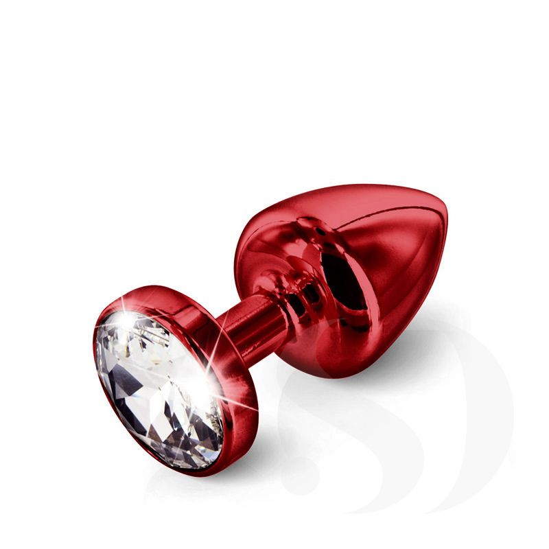 Diogol Anni korek analny z kryształkiem Swarovskiego czerwony 30 mm