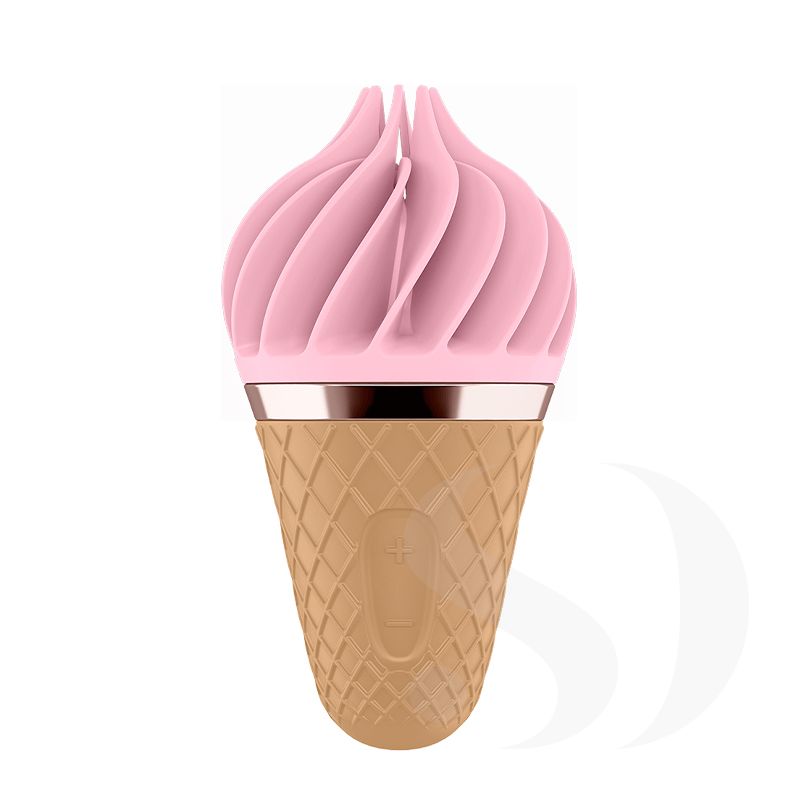 Satisfyer Sweet Treat obrotowy masażer w kształcie loda włoskiego różowo-beżowy
