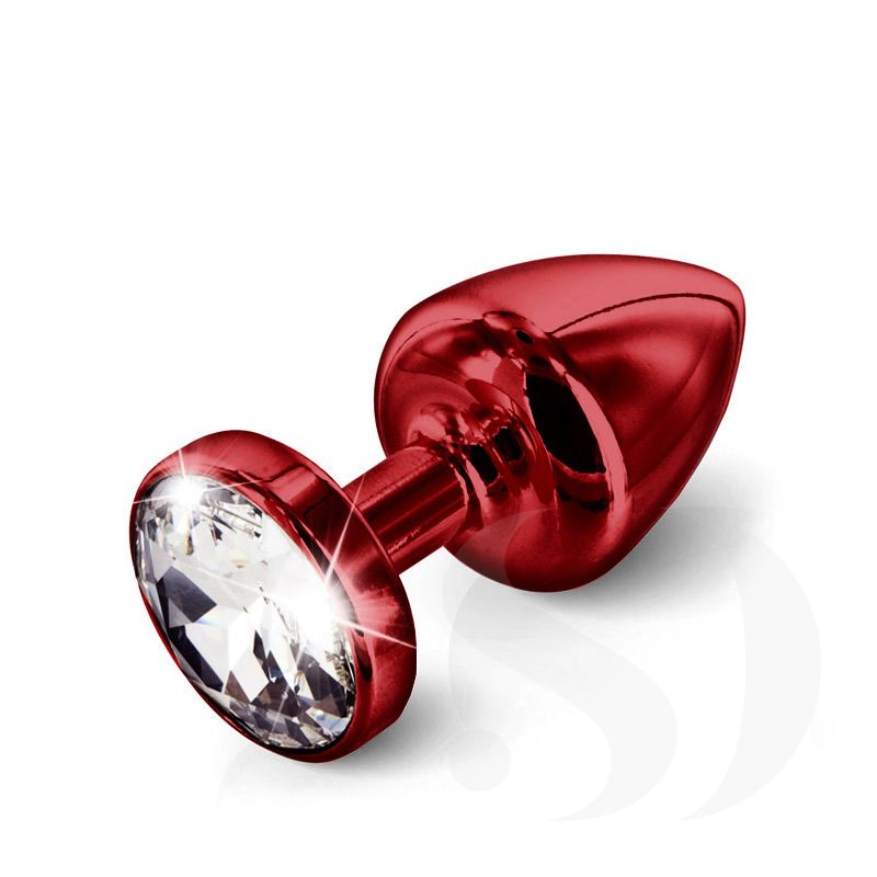 Diogol Anni korek analny z kryształkiem Swarovskiego czerwony 35 mm
